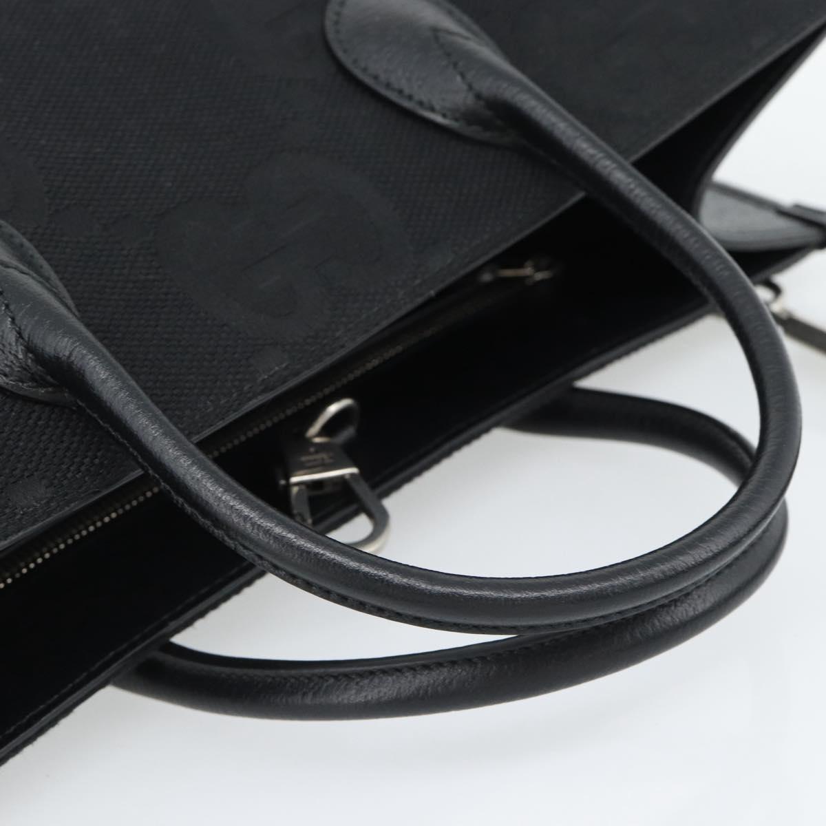 GUCCI Jumbo GG Canvas Hand Bag 2way Black Silver 678839 Auth mr2773V
