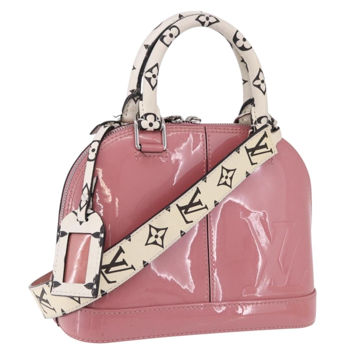 LOUIS VUITTON Monogram Vernis Alma BB Hand Bag 2way Pink M54704 LV Auth mr2774V