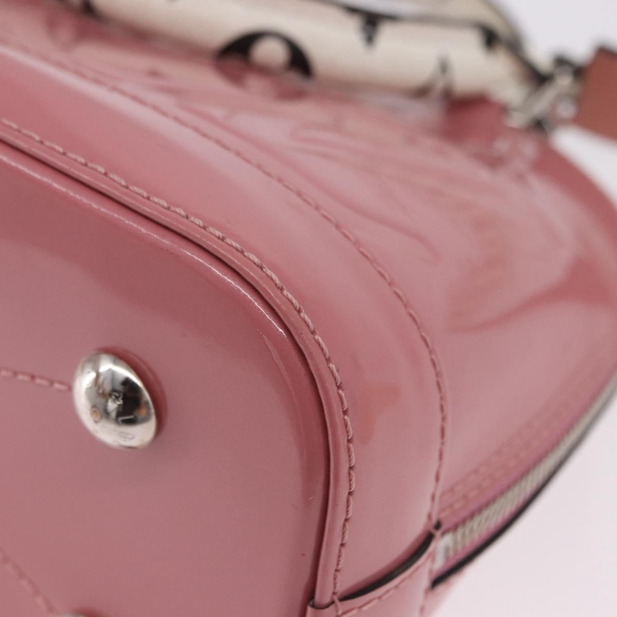 LOUIS VUITTON Monogram Vernis Alma BB Hand Bag 2way Pink M54704 LV Auth mr2774V