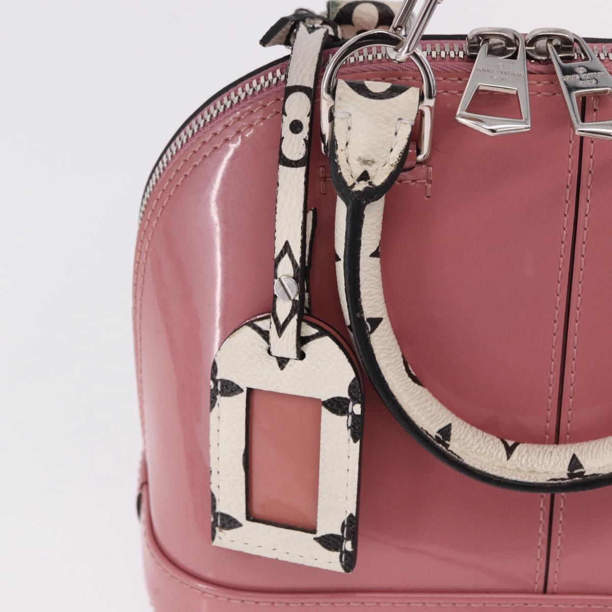 LOUIS VUITTON Monogram Vernis Alma BB Hand Bag 2way Pink M54704 LV Auth mr2774V