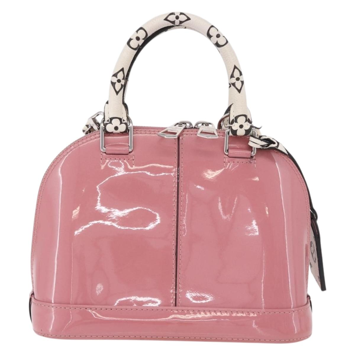 LOUIS VUITTON Monogram Vernis Alma BB Hand Bag 2way Pink M54704 LV Auth mr2774V