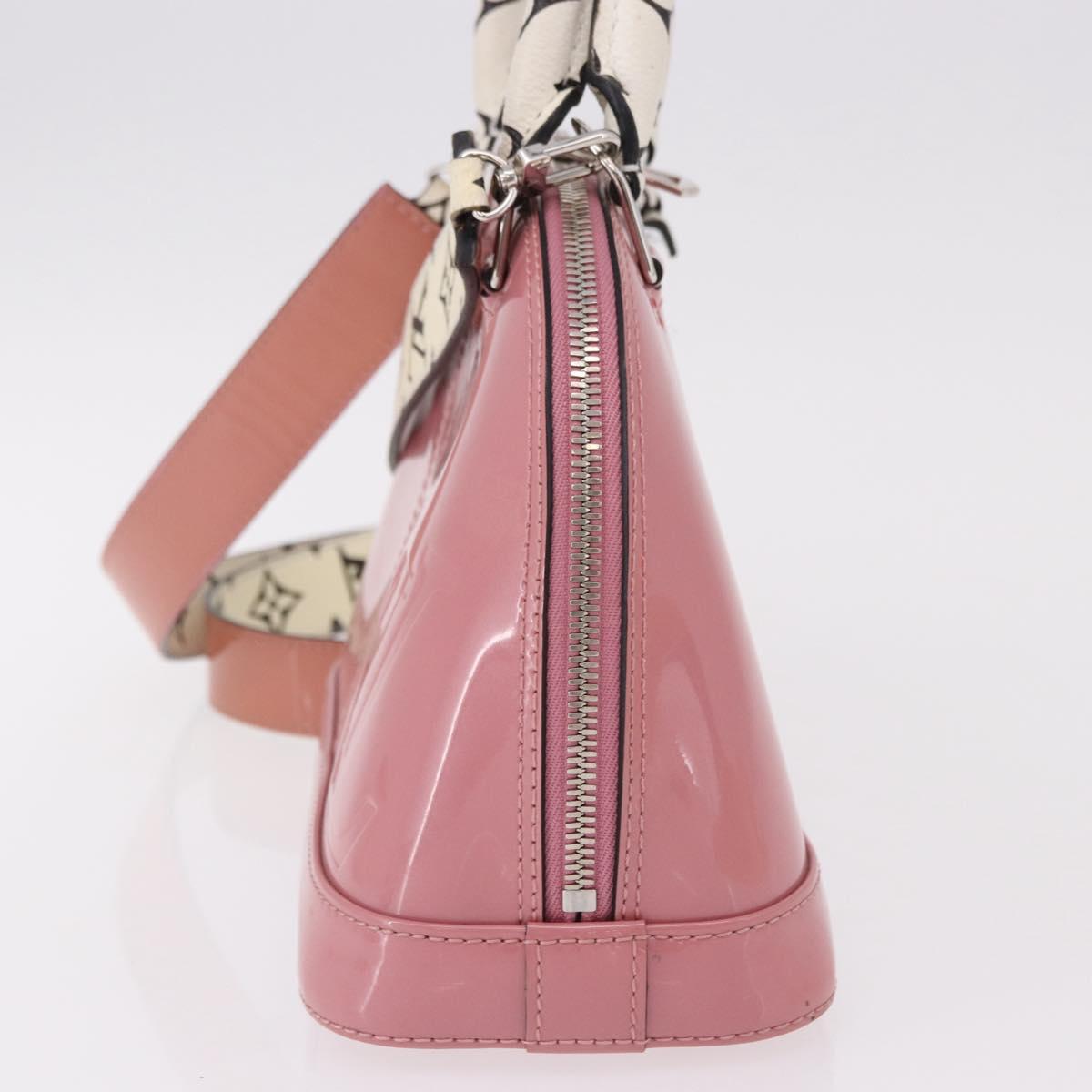 LOUIS VUITTON Monogram Vernis Alma BB Hand Bag 2way Pink M54704 LV Auth mr2774V