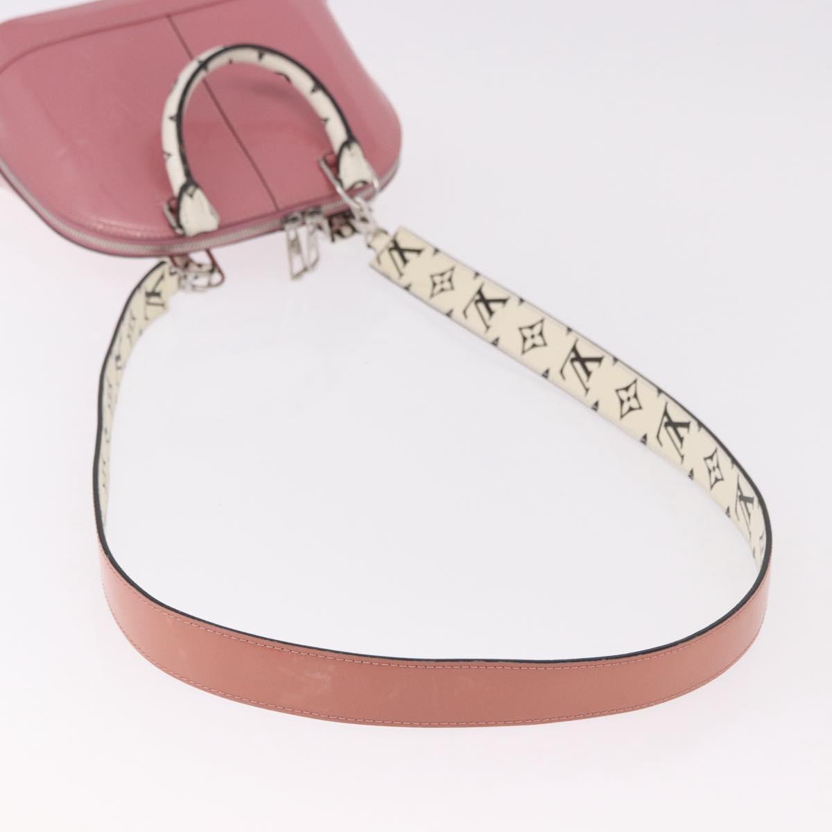 LOUIS VUITTON Monogram Vernis Alma BB Hand Bag 2way Pink M54704 LV Auth mr2774V
