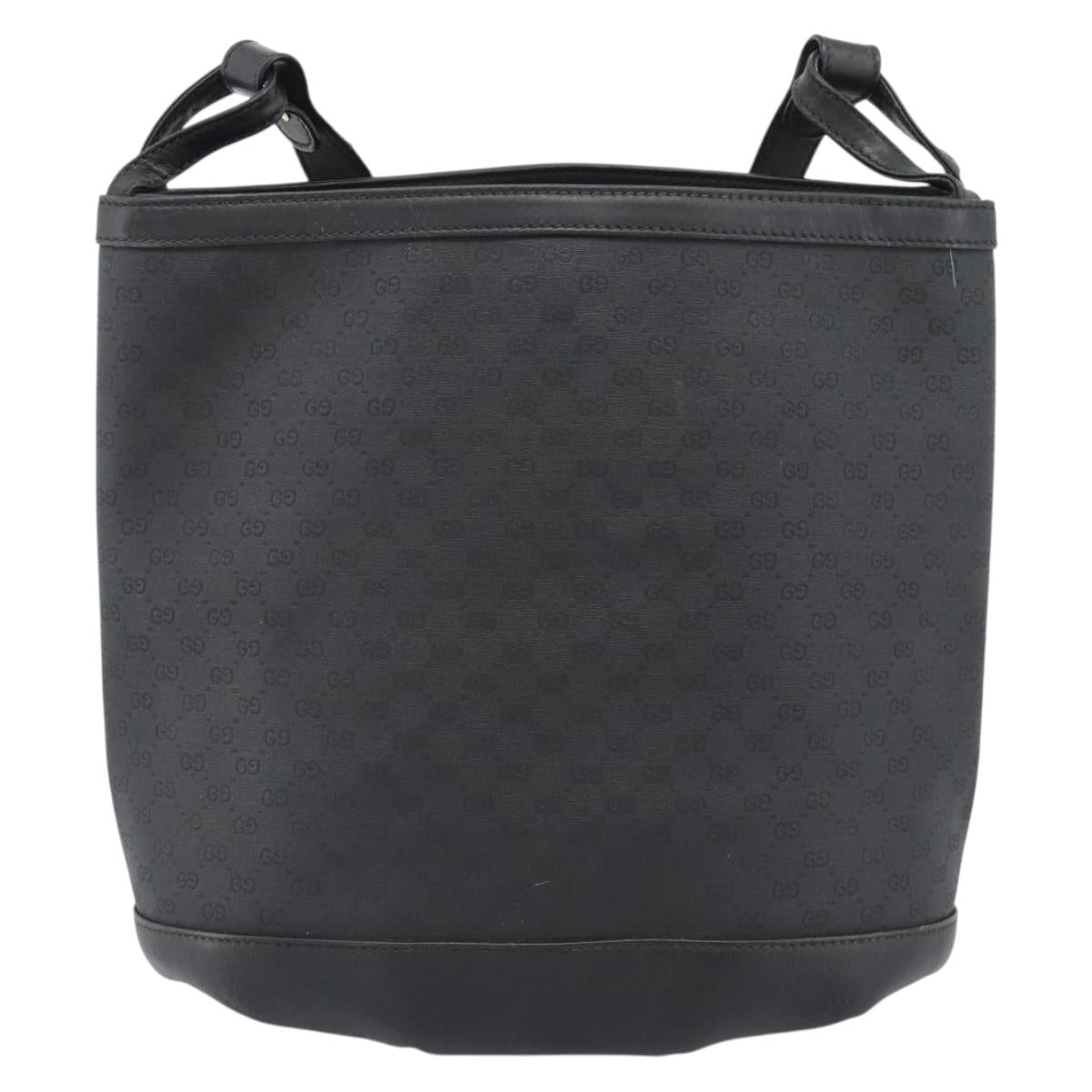 GUCCI Micro GG Supreme Shoulder Bag PVC Black Gold 001 14 0934 Auth mr2775