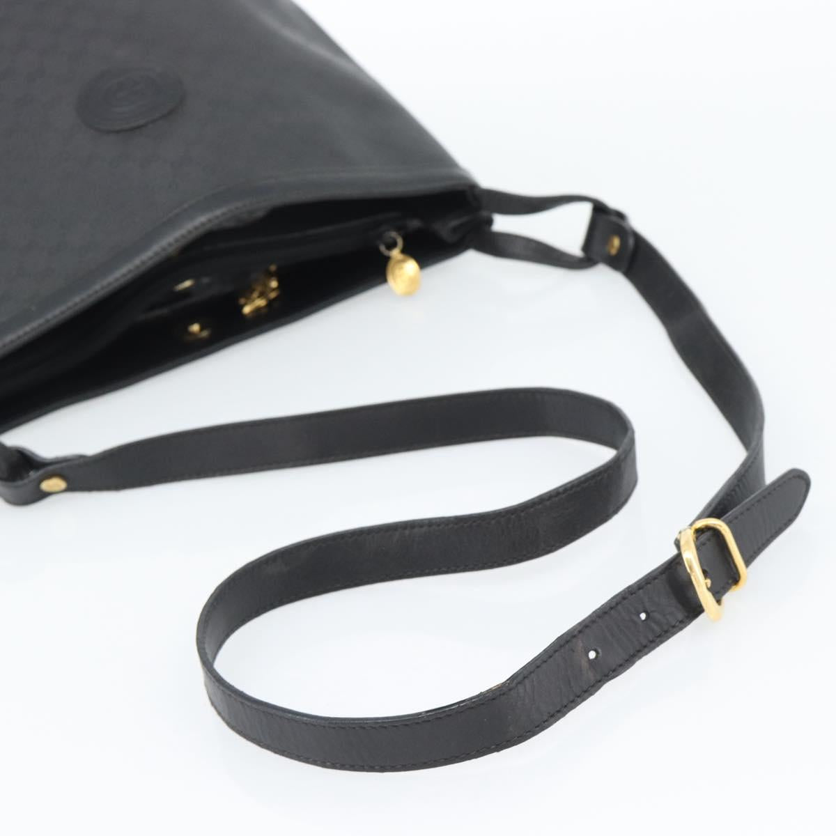 GUCCI Micro GG Supreme Shoulder Bag PVC Black Gold 001 14 0934 Auth mr2775