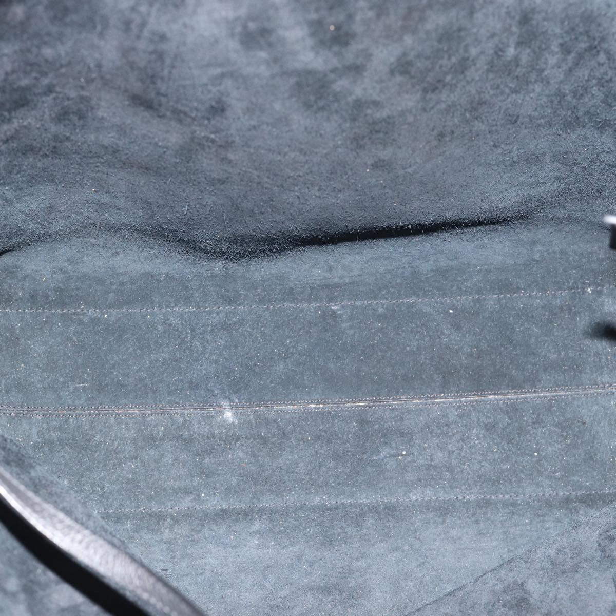 SAINT LAURENT Tote Bag Leather Black Silver Auth mr2776A
