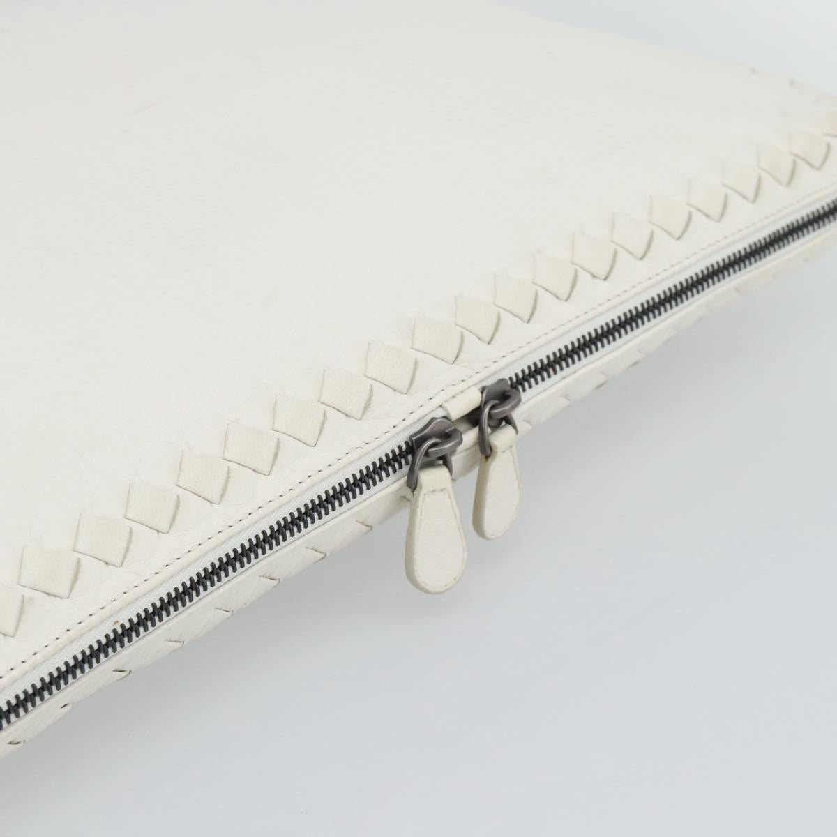BOTTEGA VENETA Hand Bag Leather White Auth mr2777V