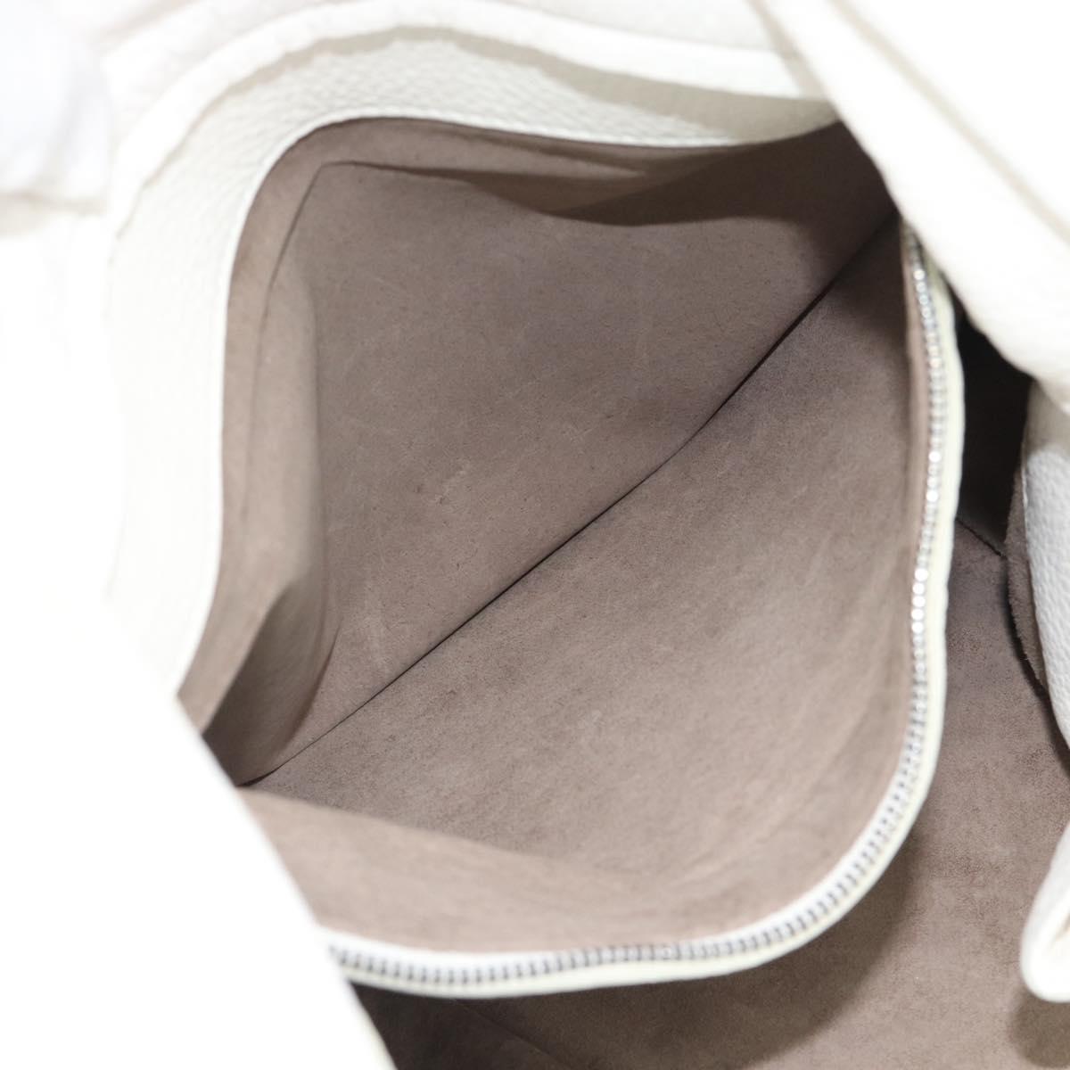 BOTTEGA VENETA Hand Bag Leather White Auth mr2777V