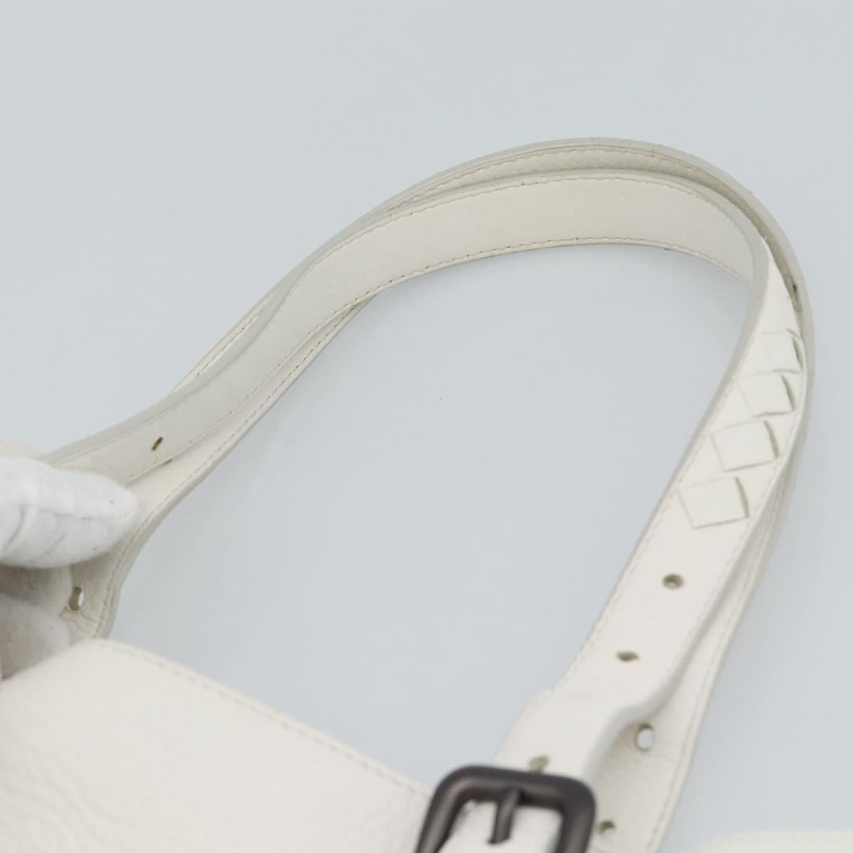 BOTTEGA VENETA Hand Bag Leather White Auth mr2777V