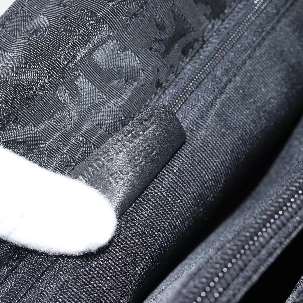 Christian Dior Trotter Canvas Tote Bag Nylon Black Silver Auth mr2779A