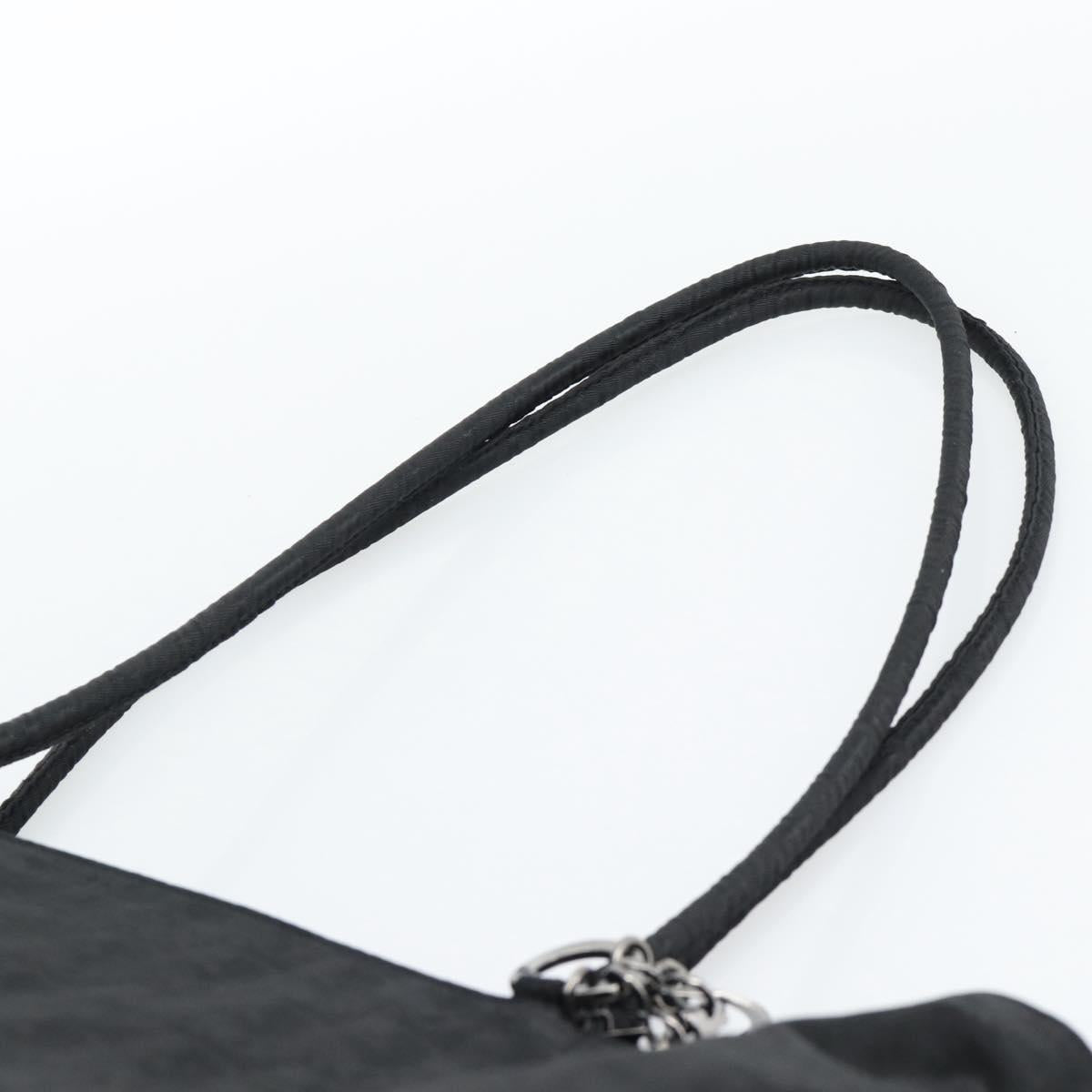Christian Dior Trotter Canvas Tote Bag Nylon Black Silver Auth mr2779A