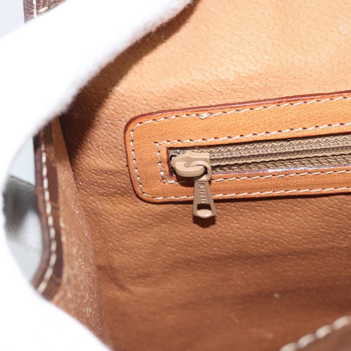 CELINE Macadam Canvas Hand Bag PVC Leather Brown Gold Auth mr2781