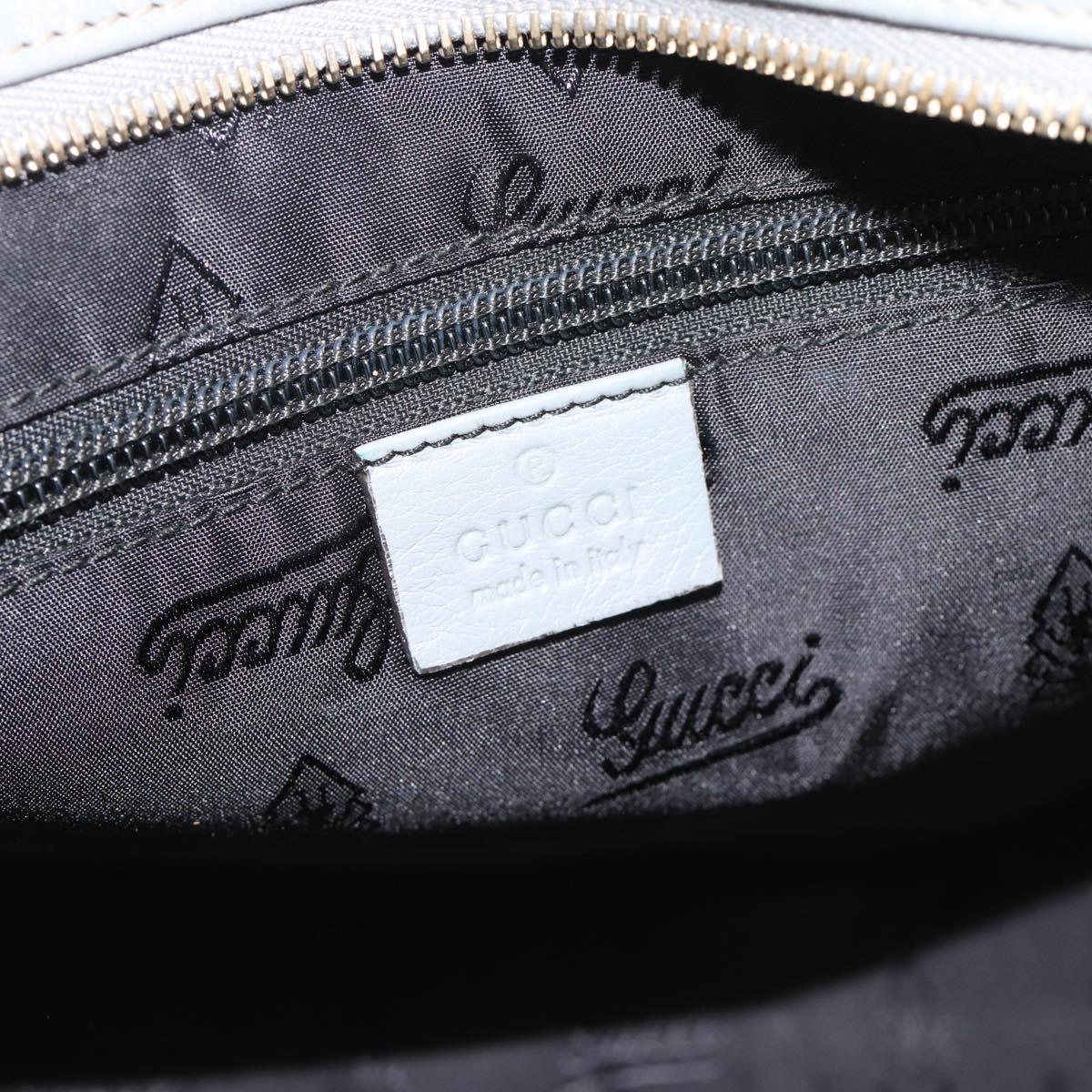 GUCCI GG Canvas Guccissima Shoulder Bag Leather Gray Gold 201446 Auth mr2782A