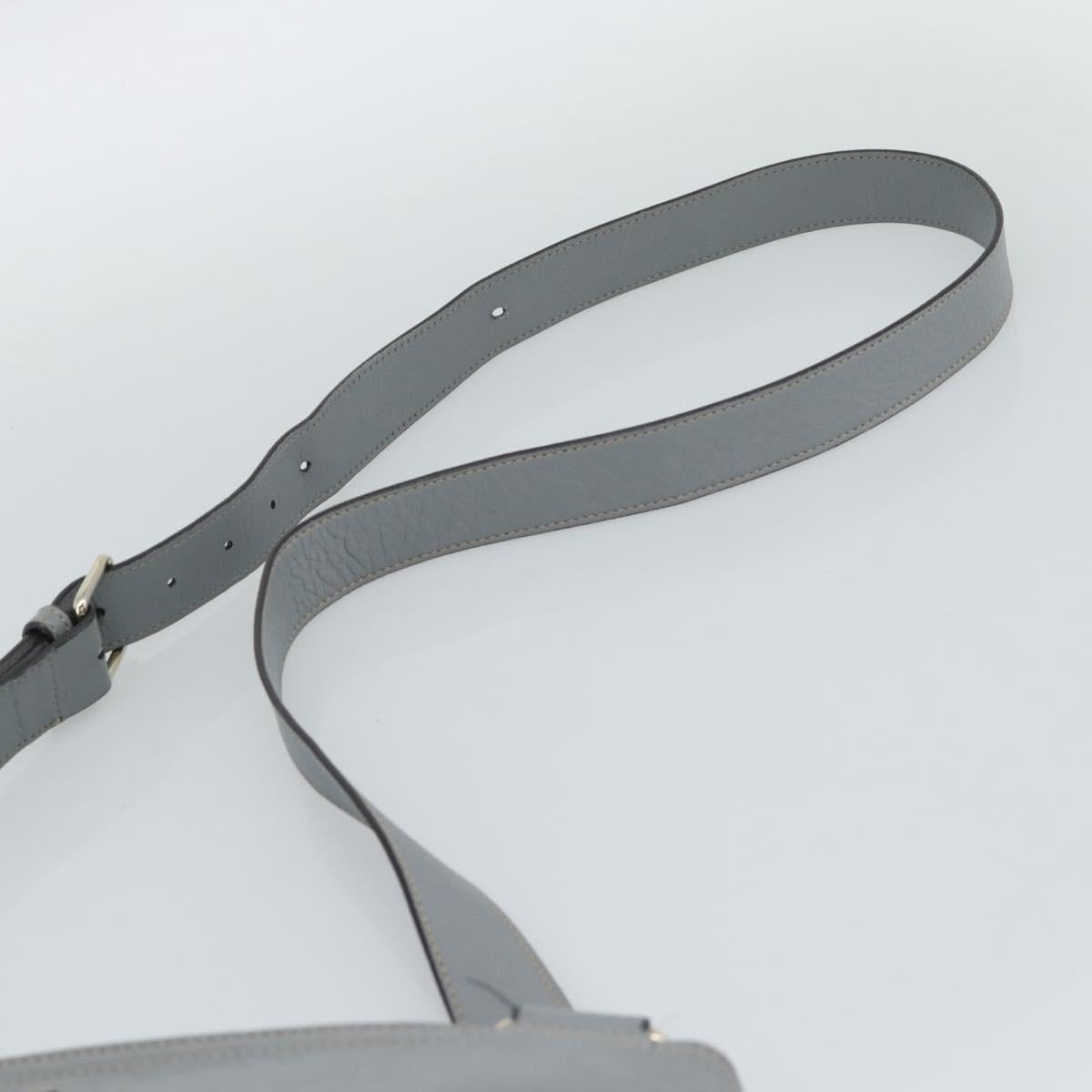 GUCCI GG Canvas Guccissima Shoulder Bag Leather Gray Gold 201446 Auth mr2782A