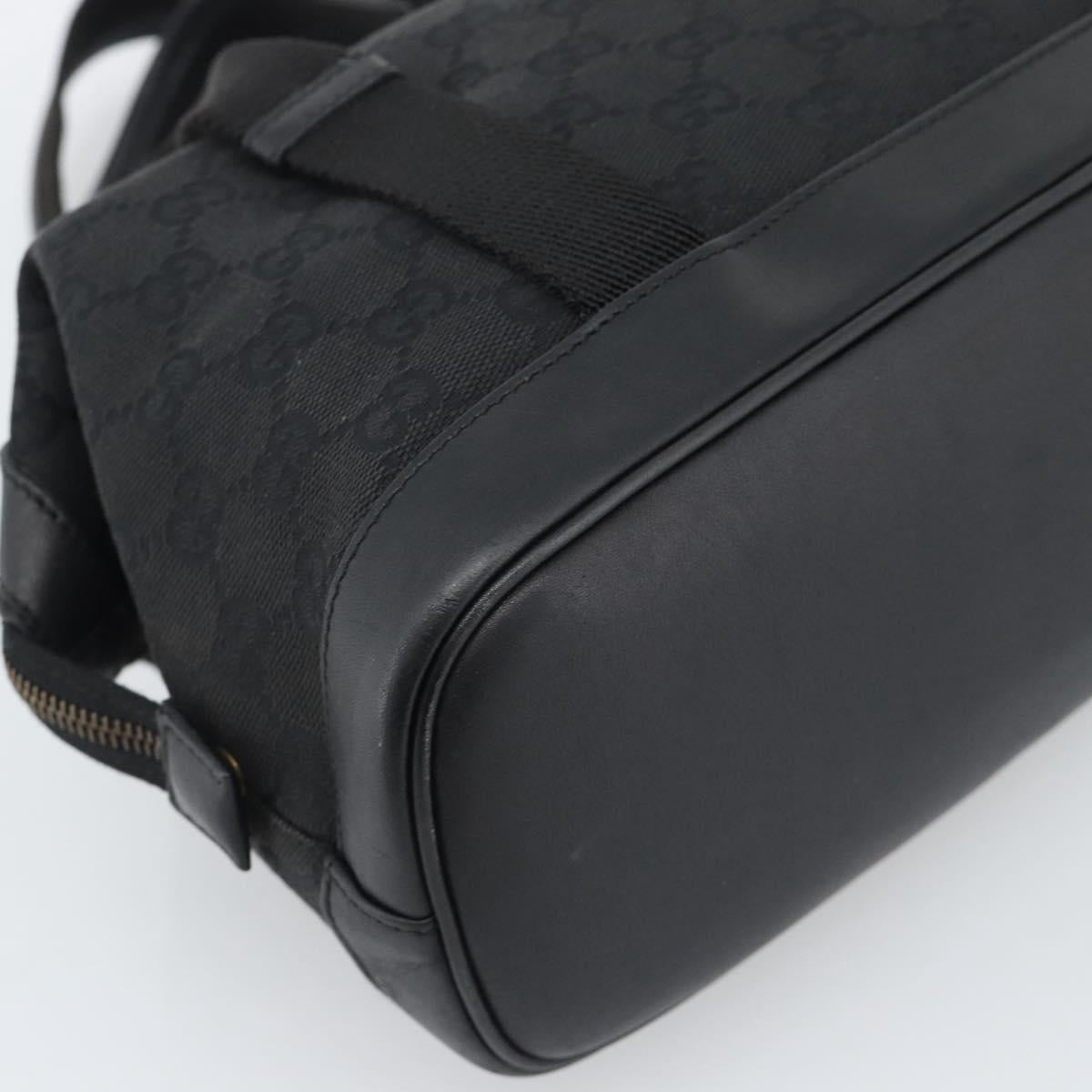 GUCCI GG Canvas Hand Bag Black Gold 92734 Auth mr2785A