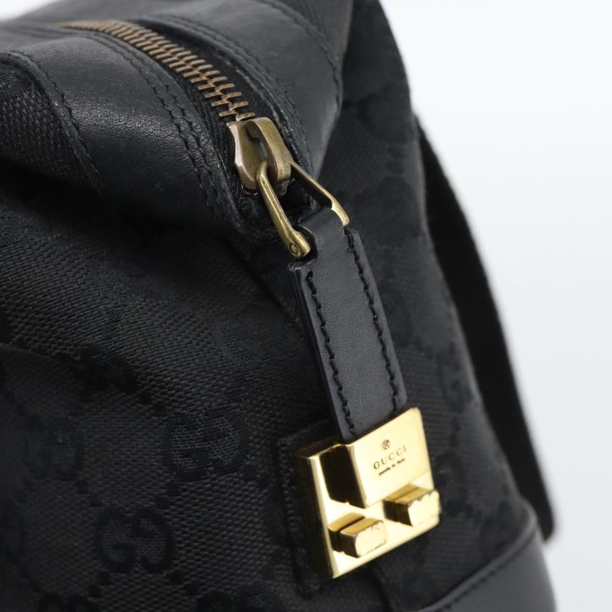 GUCCI GG Canvas Hand Bag Black Gold 92734 Auth mr2785A