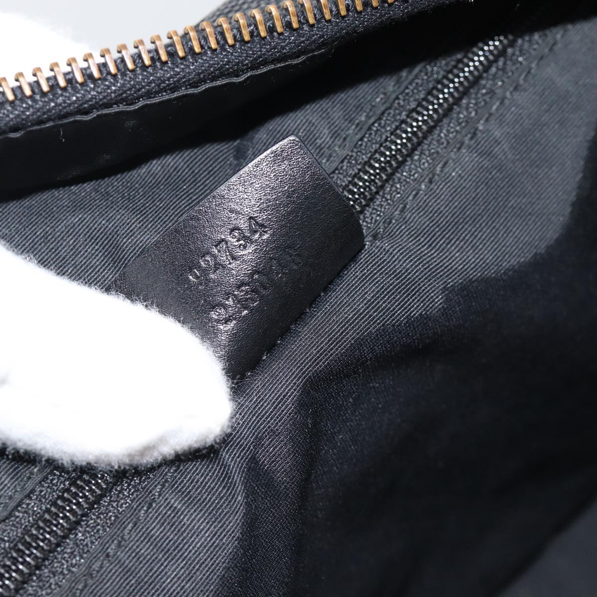 GUCCI GG Canvas Hand Bag Black Gold 92734 Auth mr2785A