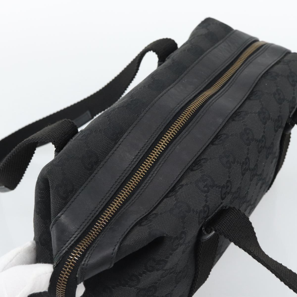 GUCCI GG Canvas Hand Bag Black Gold 92734 Auth mr2785A