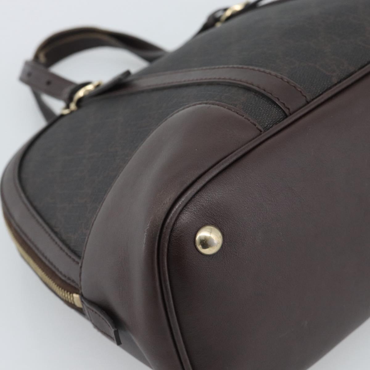 GUCCI Micro GG Supreme Hand Bag PVC Brown Gold 309617 Auth mr2786