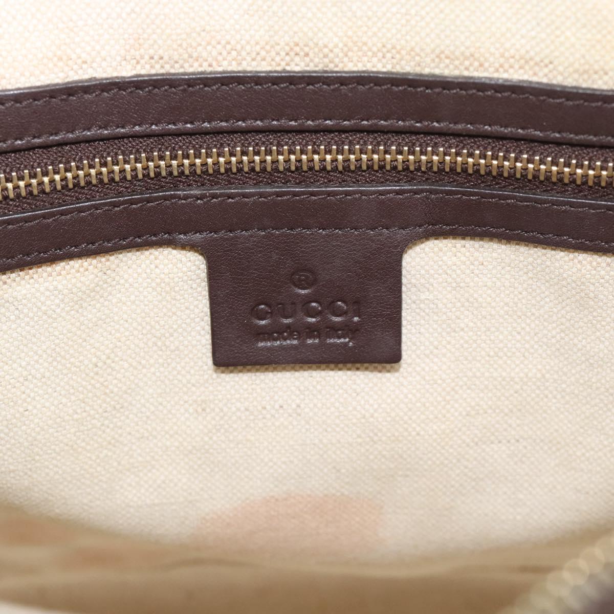 GUCCI Micro GG Supreme Hand Bag PVC Brown Gold 309617 Auth mr2786
