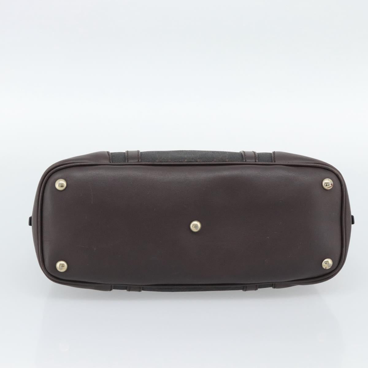 GUCCI Micro GG Supreme Hand Bag PVC Brown Gold 309617 Auth mr2786