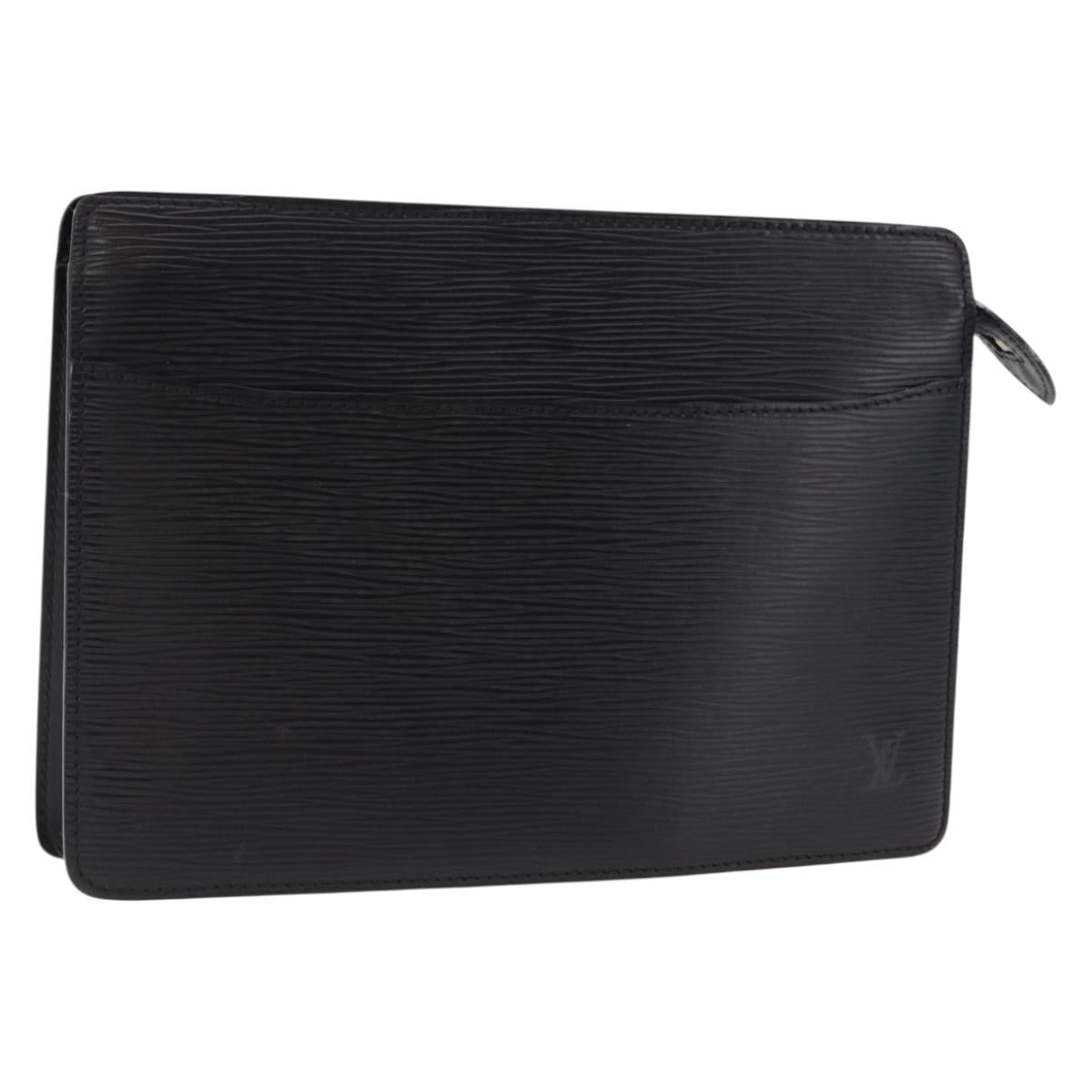 LOUIS VUITTON Epi Pochette Homme Clutch Bag Black M52522 LV Auth mr2787