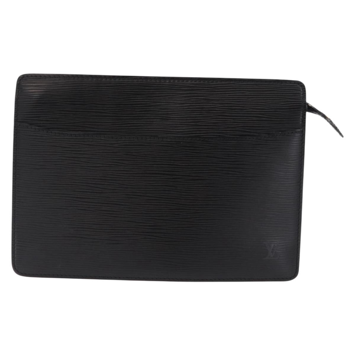 LOUIS VUITTON Epi Pochette Homme Clutch Bag Black M52522 LV Auth mr2787