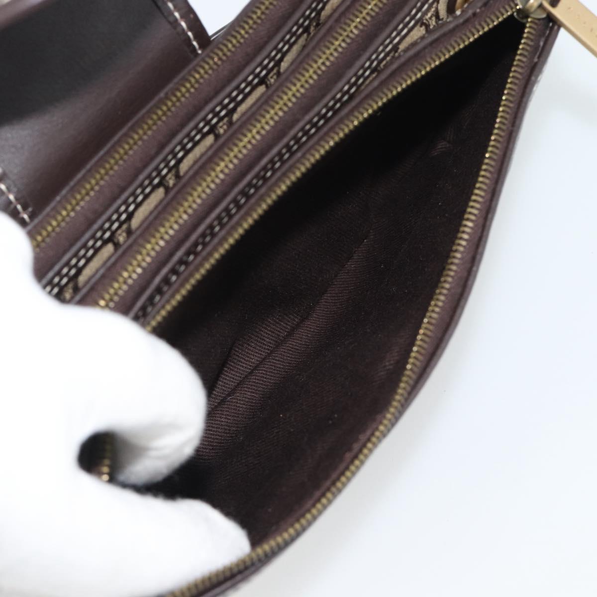 CELINE Macadam Canvas Hand Bag Brown Gold Auth mr2790V