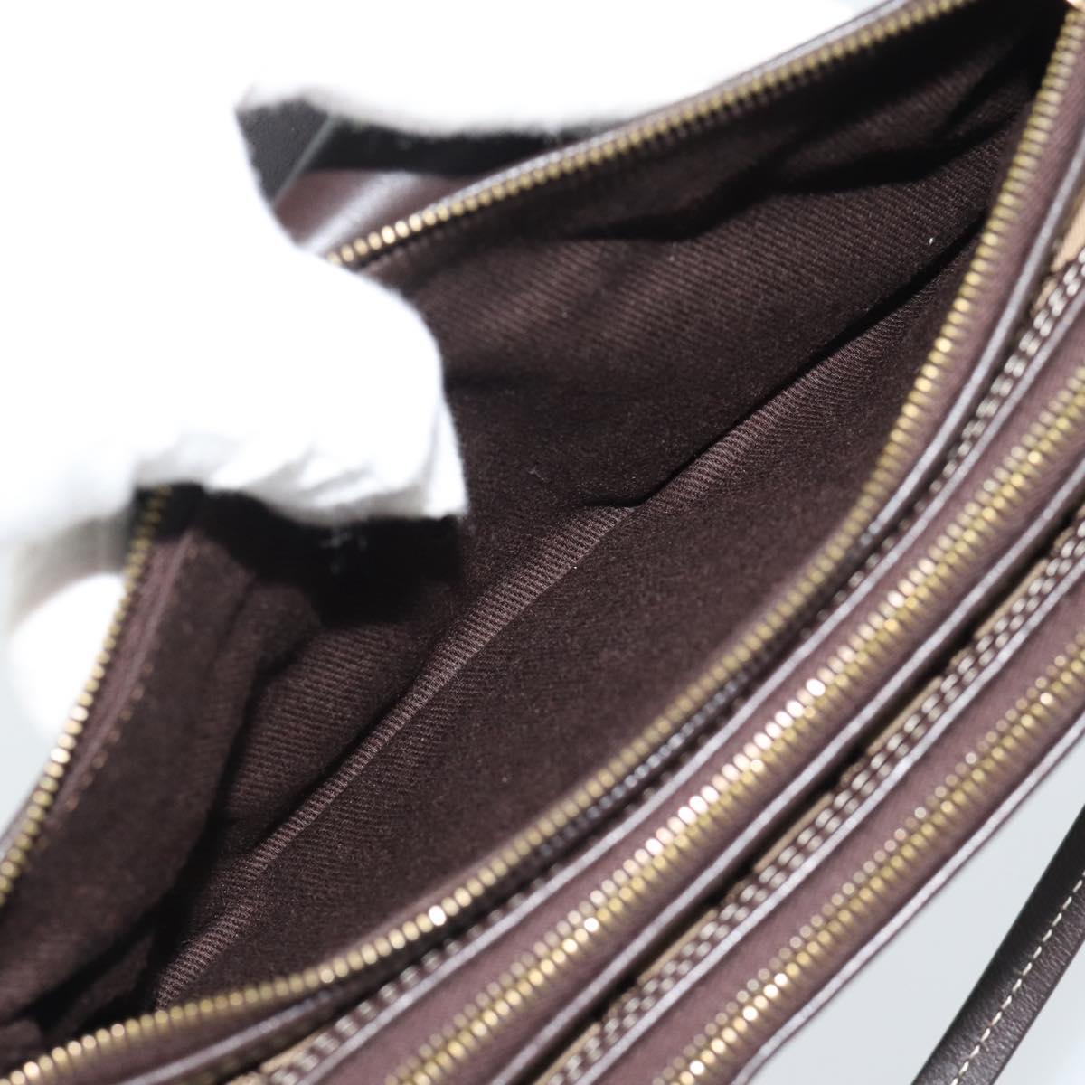 CELINE Macadam Canvas Hand Bag Brown Gold Auth mr2790V