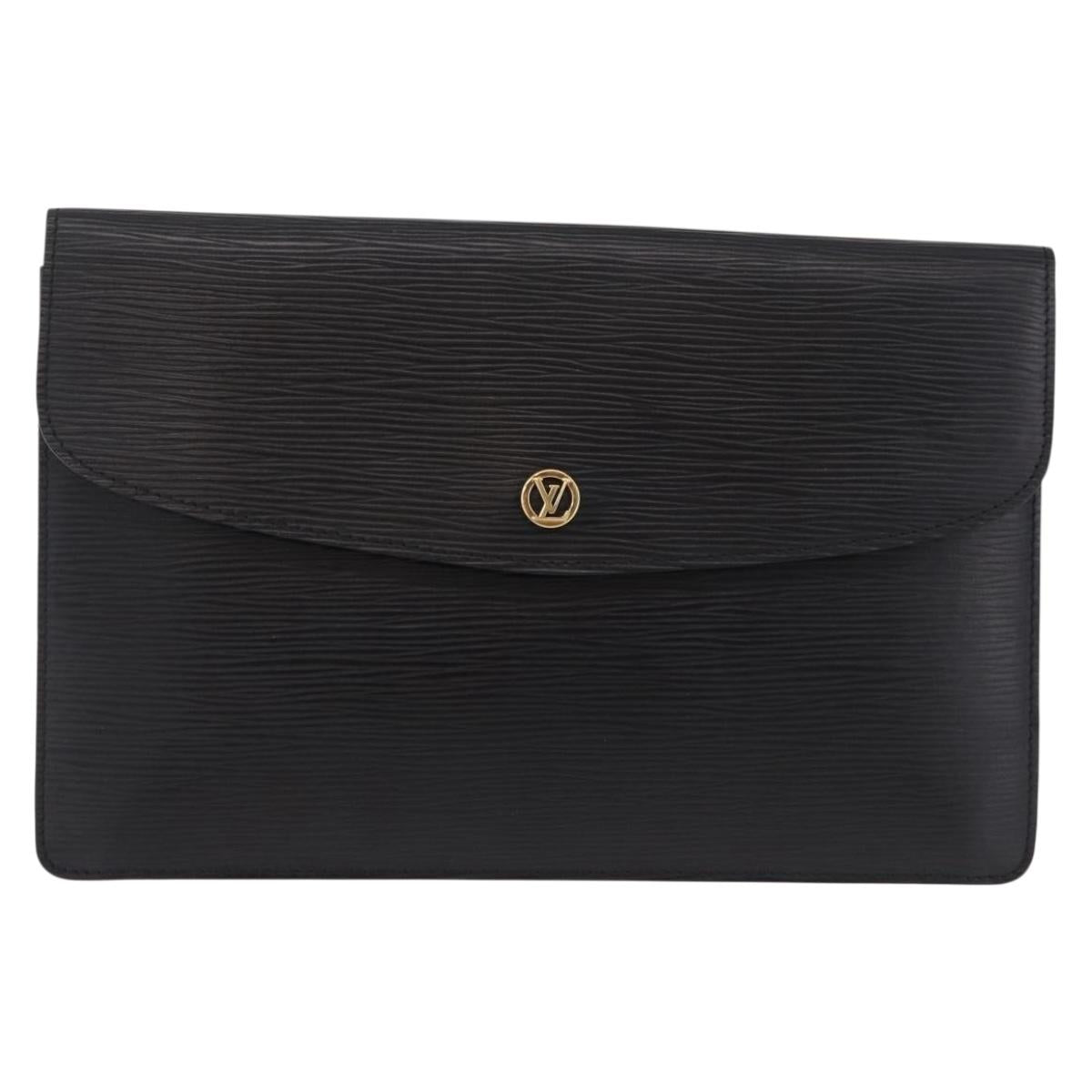 LOUIS VUITTON Epi Montaigne 27 Clutch Bag Black M52652 LV Auth mr2795