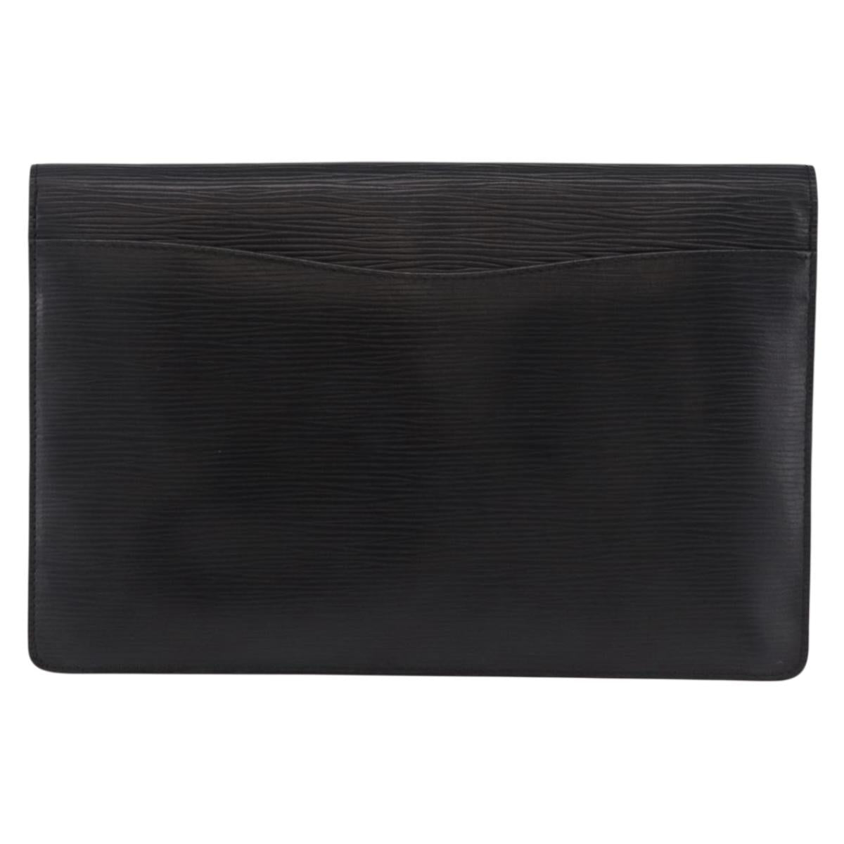 LOUIS VUITTON Epi Montaigne 27 Clutch Bag Black M52652 LV Auth mr2795