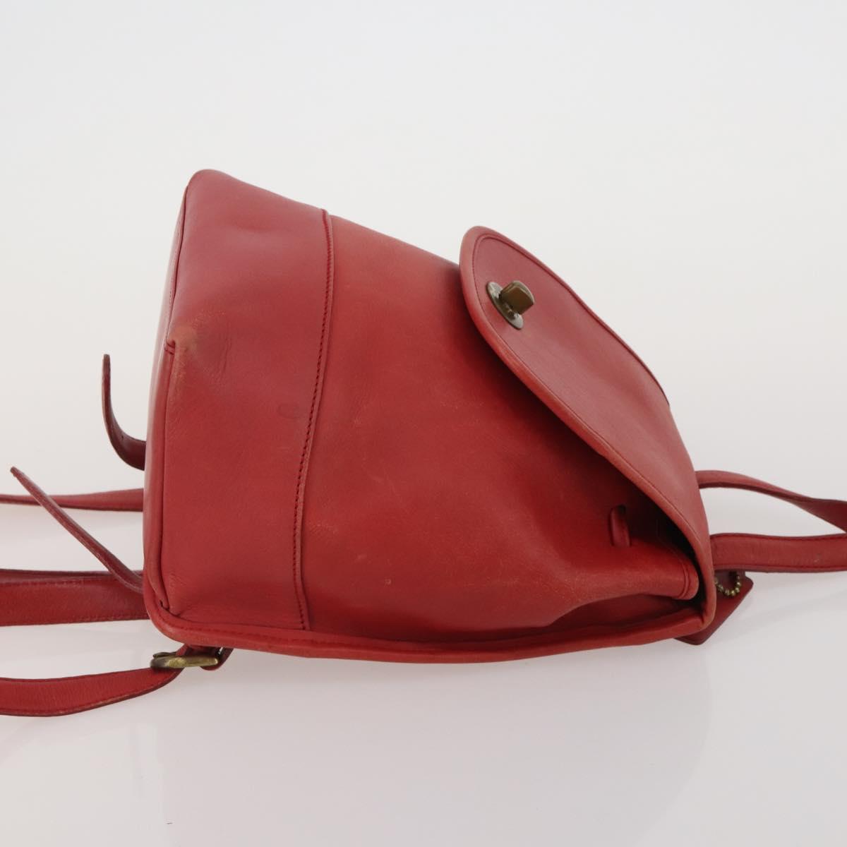 Coach Shoulder Bag Leather 3 Set Red Brown Bordeaux Auth mr2805