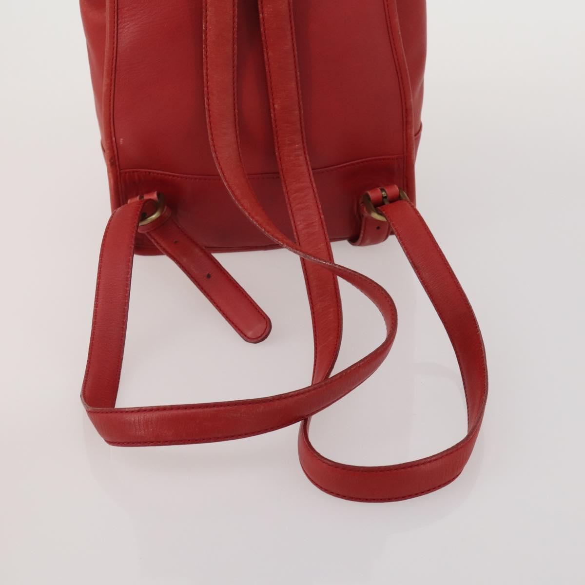 Coach Shoulder Bag Leather 3 Set Red Brown Bordeaux Auth mr2805