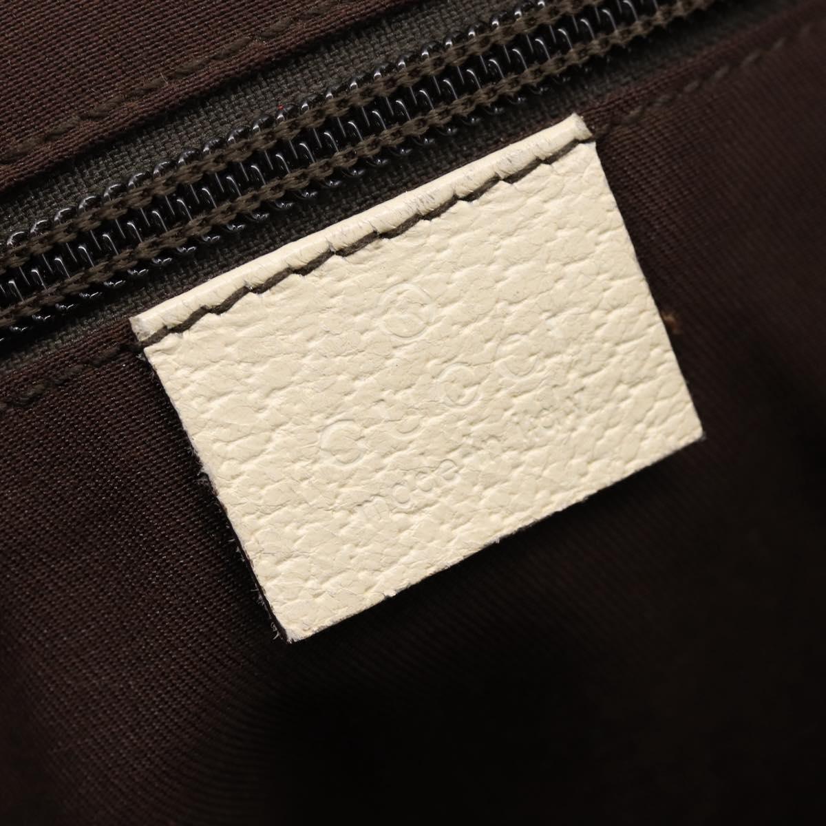 GUCCI GG Canvas Shoulder Bag Beige Silver 146236 Auth mr2810