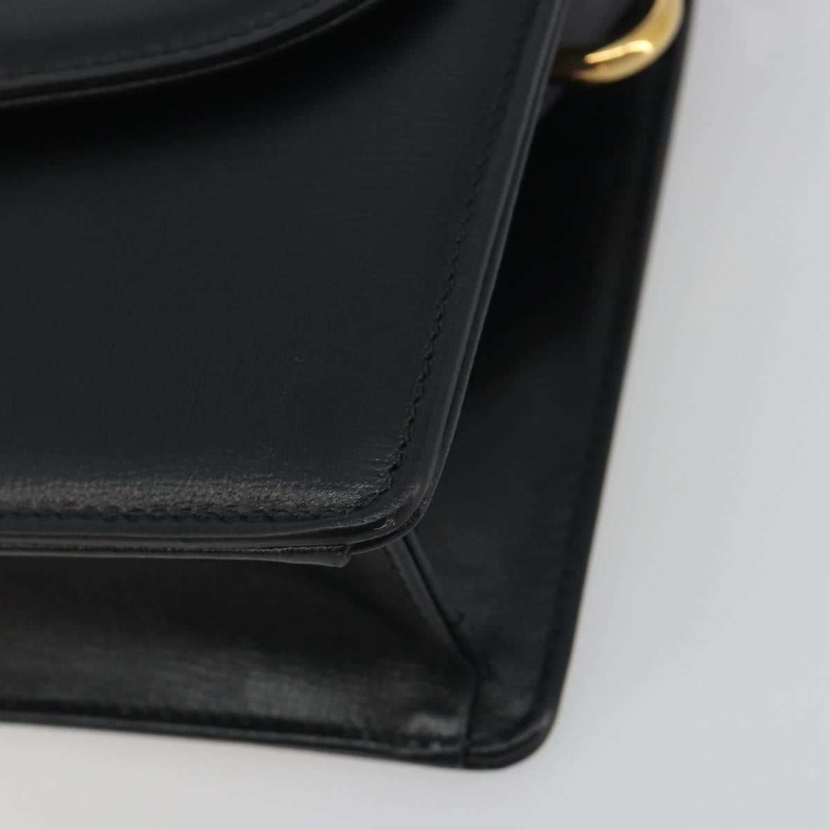 GUCCI Shoulder Bag Leather Black Gold 589474 Auth mr2812