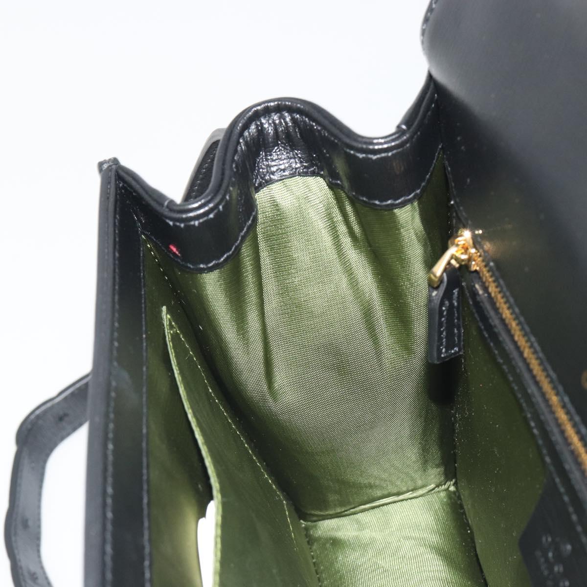GUCCI Shoulder Bag Leather Black Gold 589474 Auth mr2812