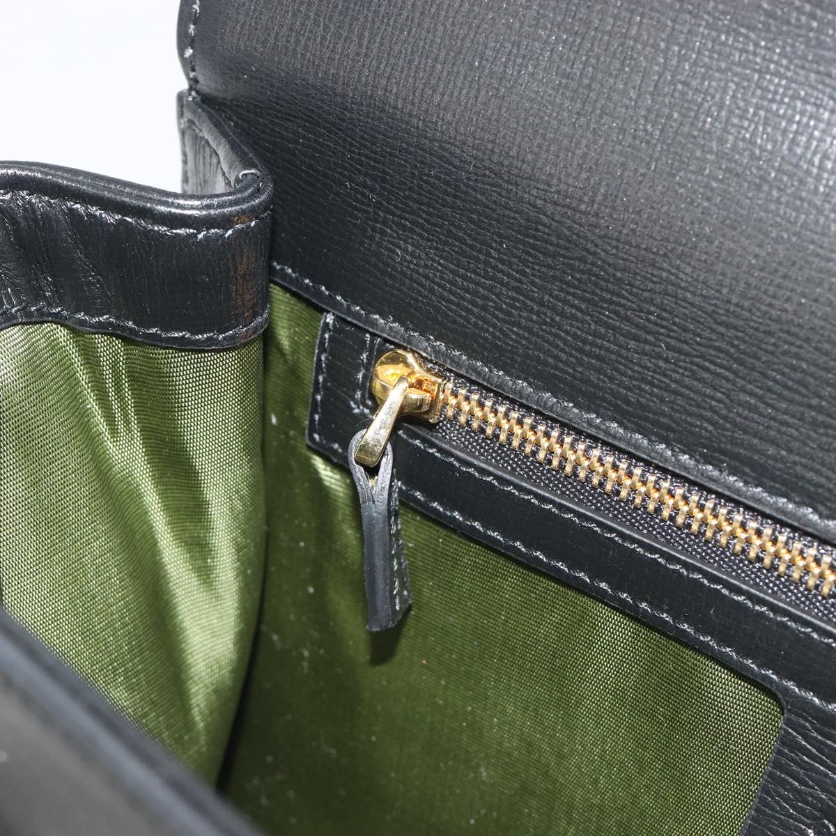 GUCCI Shoulder Bag Leather Black Gold 589474 Auth mr2812