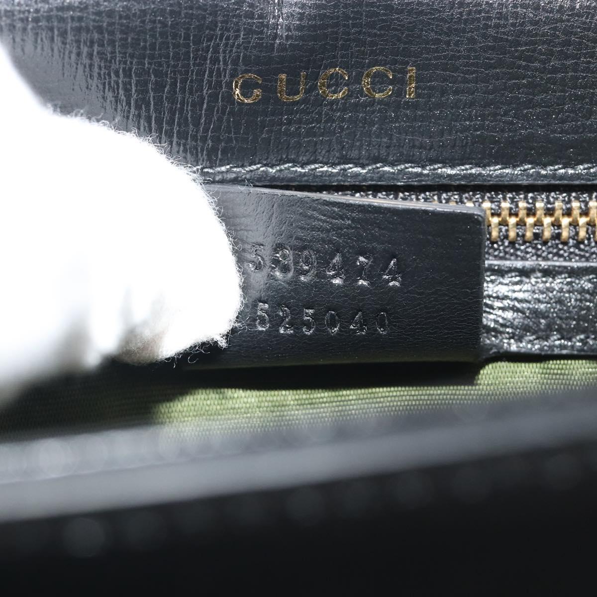 GUCCI Shoulder Bag Leather Black Gold 589474 Auth mr2812