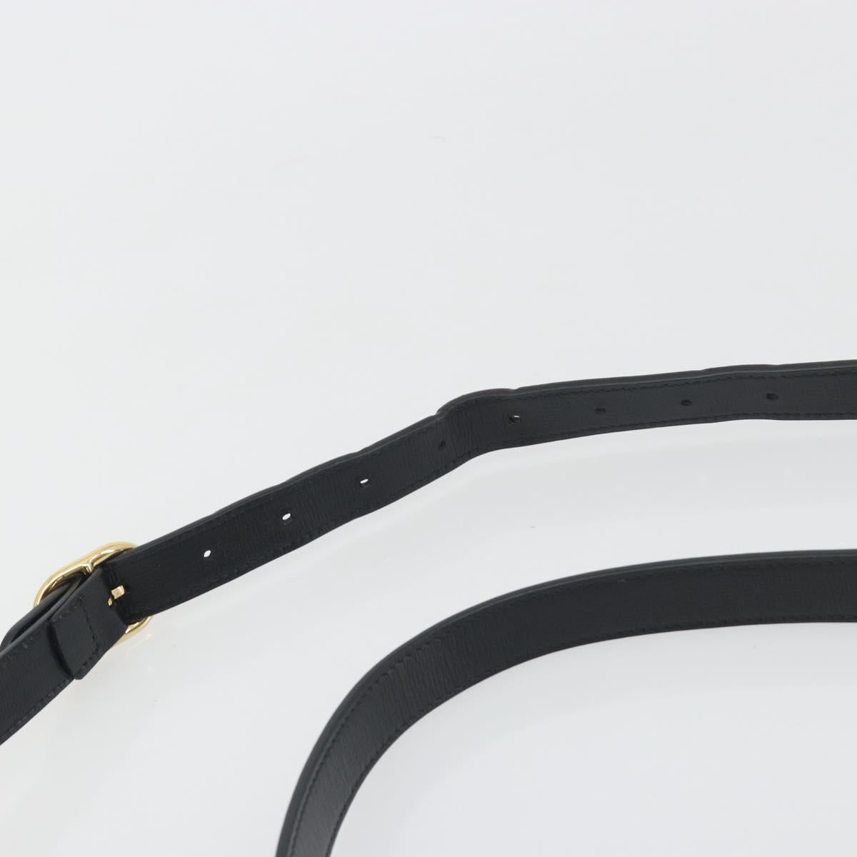 GUCCI Shoulder Bag Leather Black Gold 589474 Auth mr2812