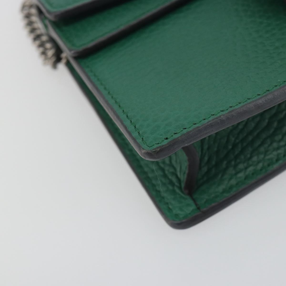 GUCCI Duonisos Shoulder Bag Leather Green Gold 476432 Auth mr2815
