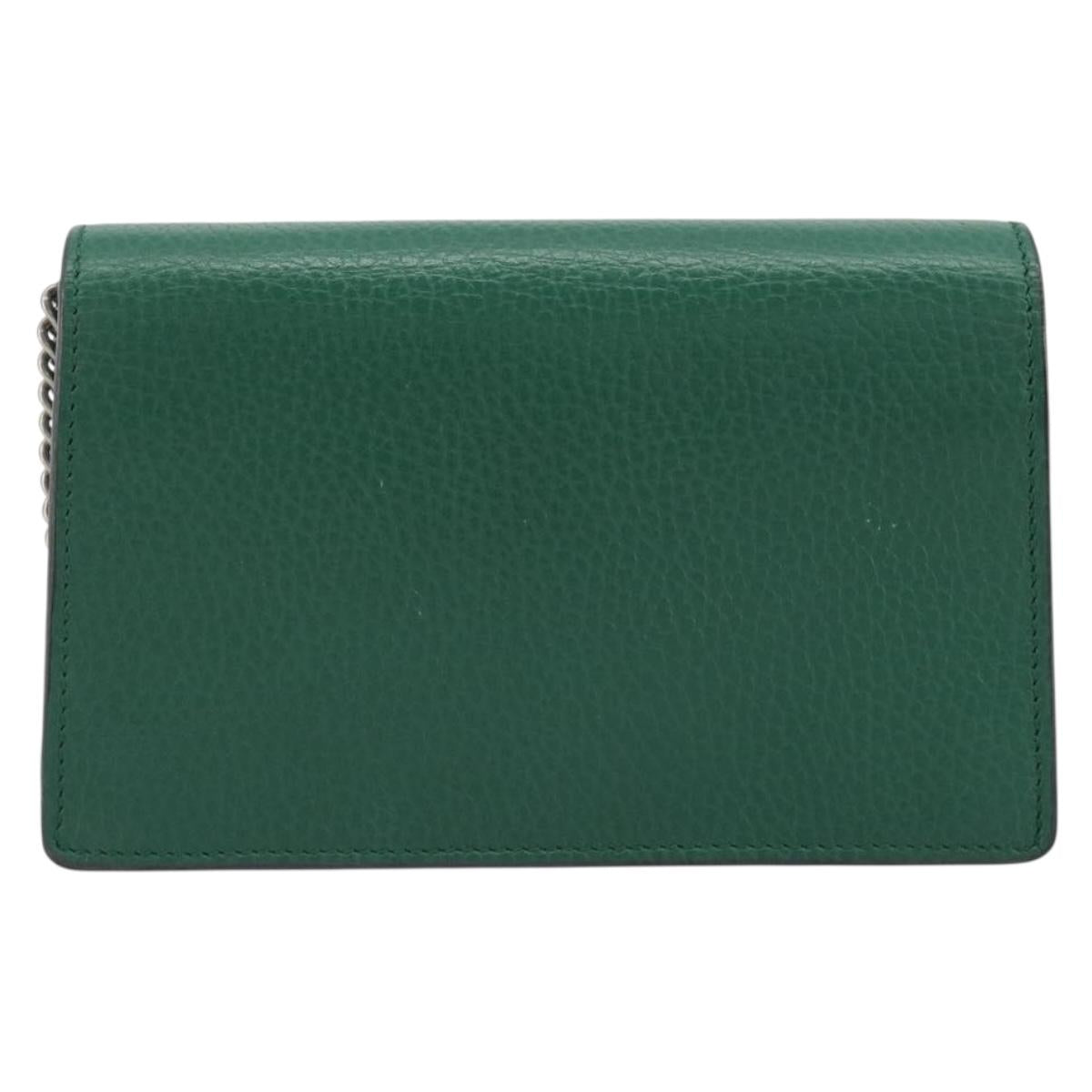 GUCCI Duonisos Shoulder Bag Leather Green Gold 476432 Auth mr2815