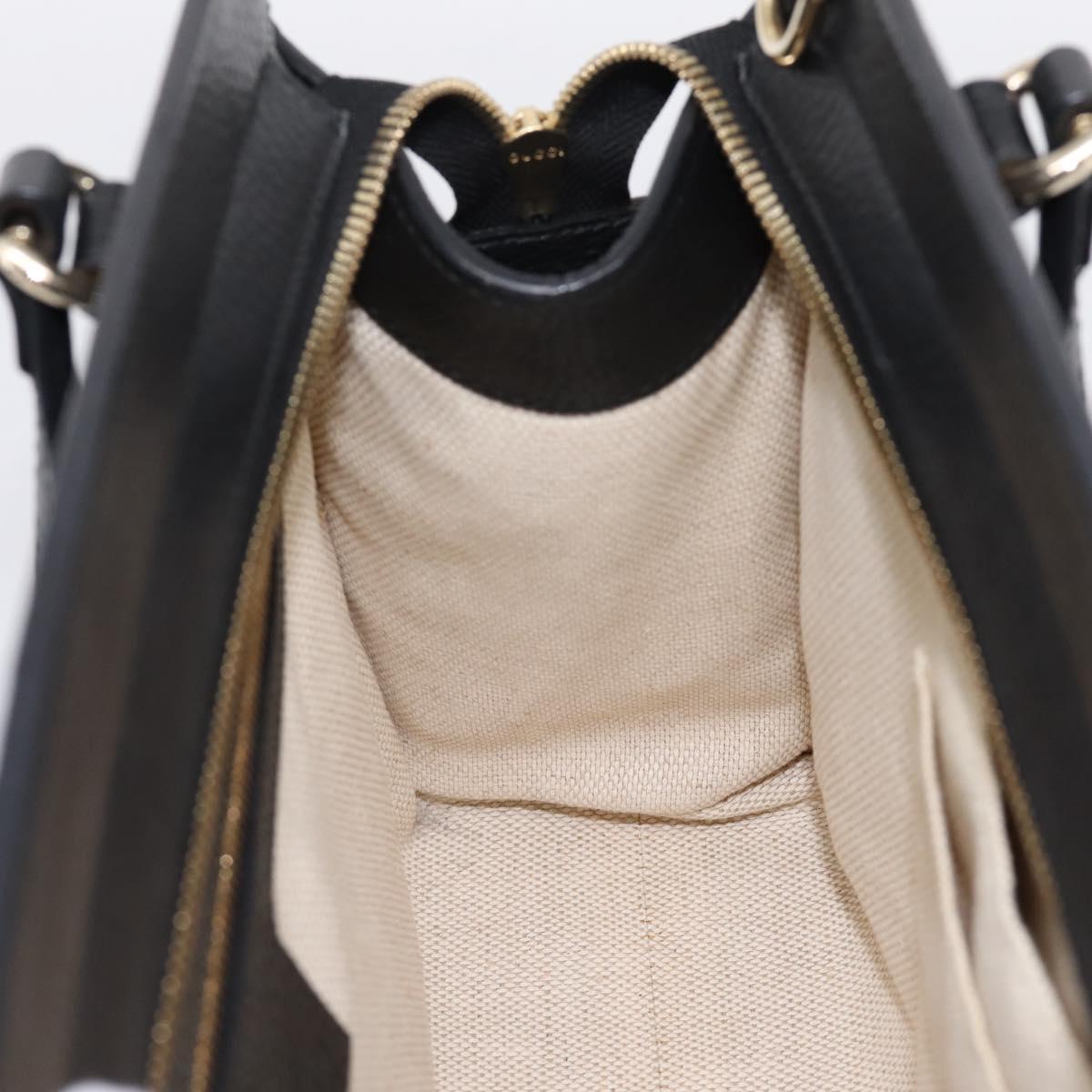 GUCCI Soho Hand Bag Leather Black Gold 431571 Auth mr2816