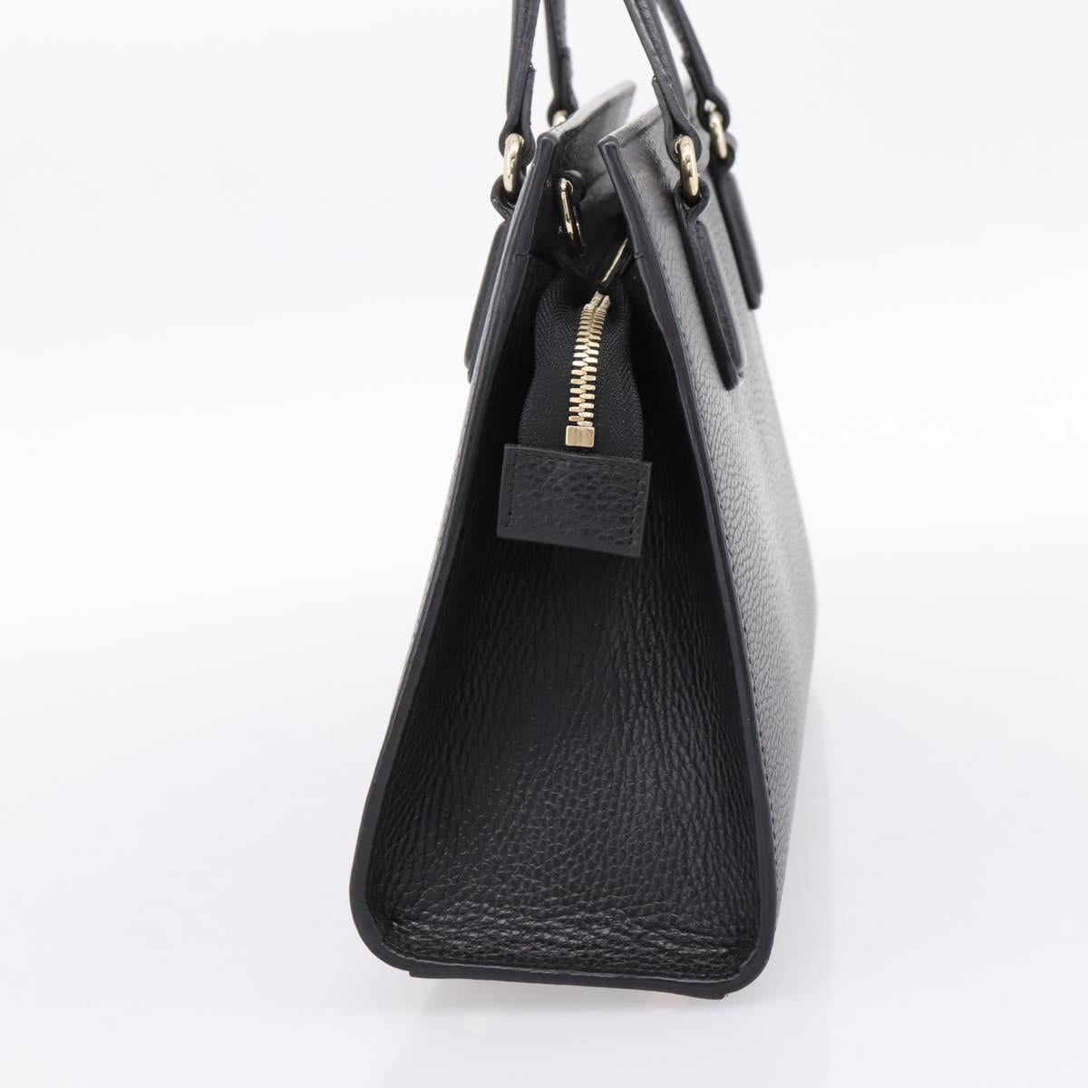 GUCCI Soho Hand Bag Leather Black Gold 431571 Auth mr2816