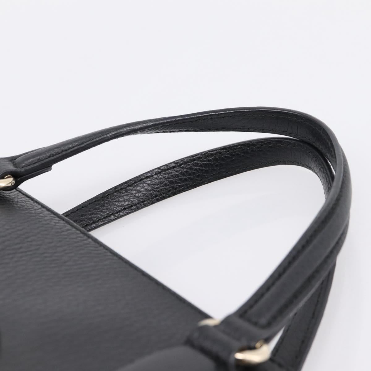 GUCCI Soho Hand Bag Leather Black Gold 431571 Auth mr2816
