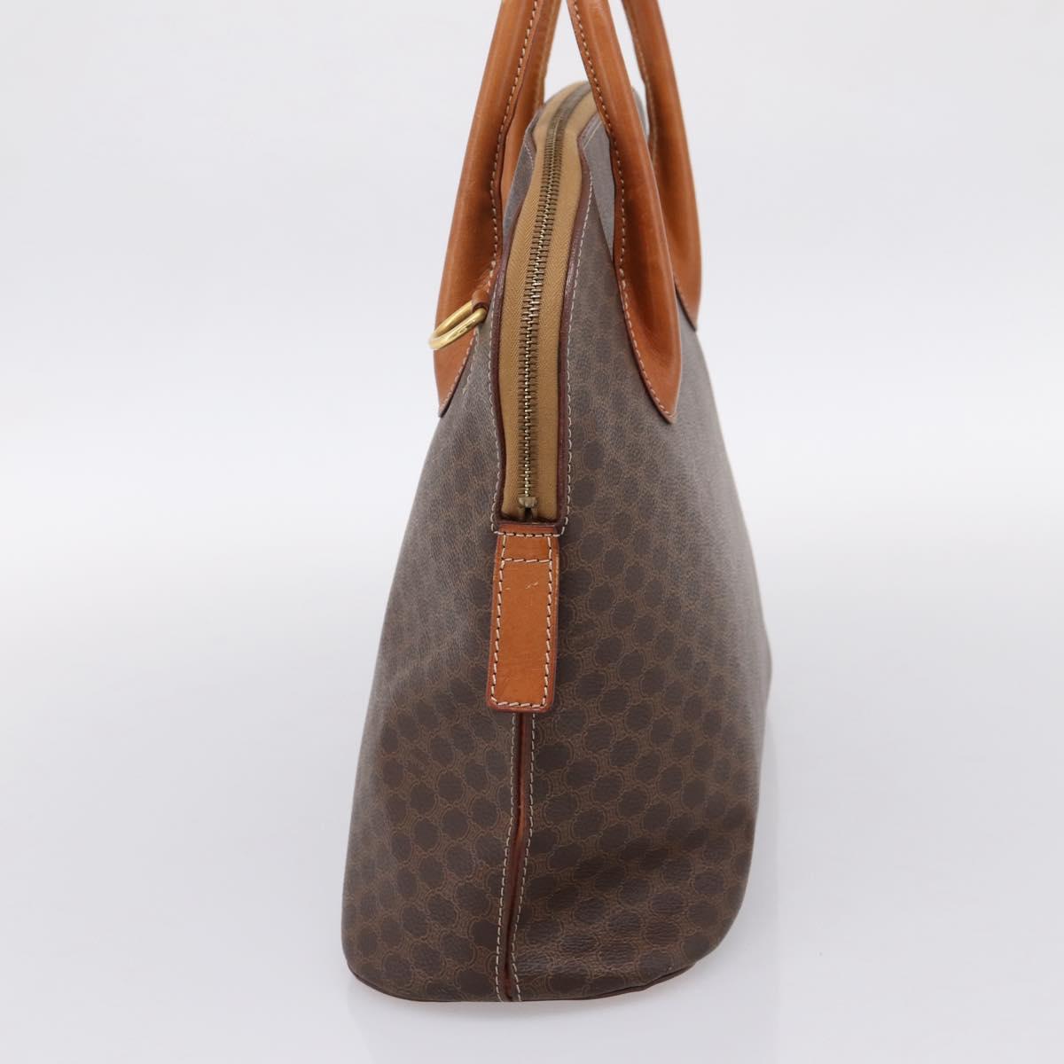 CELINE Macadam Canvas Hand Bag PVC Leather Brown Gold Auth mr2818