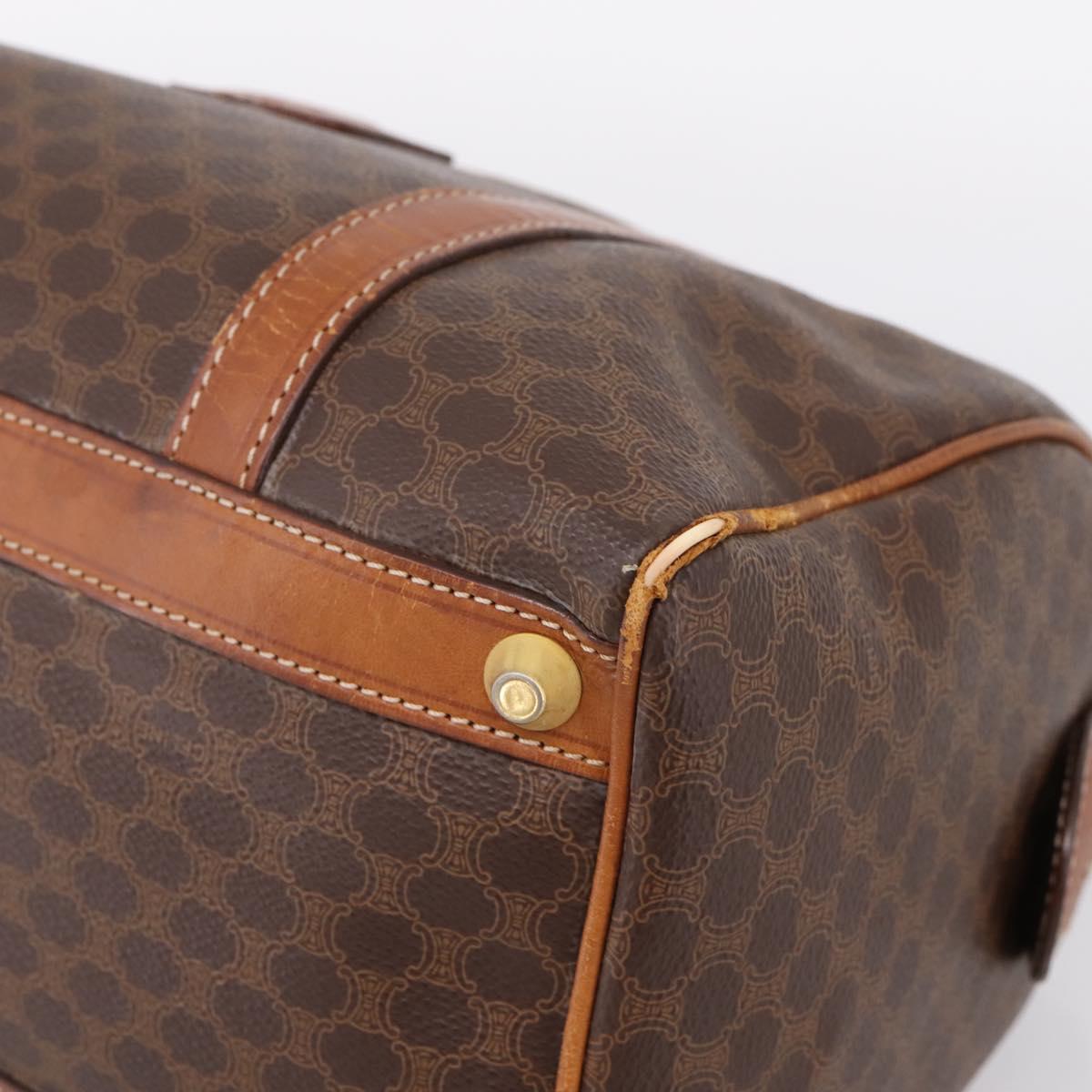 CELINE Macadam Canvas Hand Bag PVC Leather Brown Gold Auth mr2819