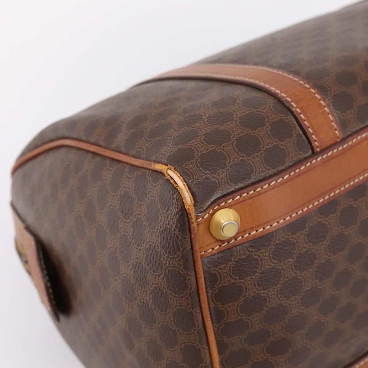 CELINE Macadam Canvas Hand Bag PVC Leather Brown Gold Auth mr2819