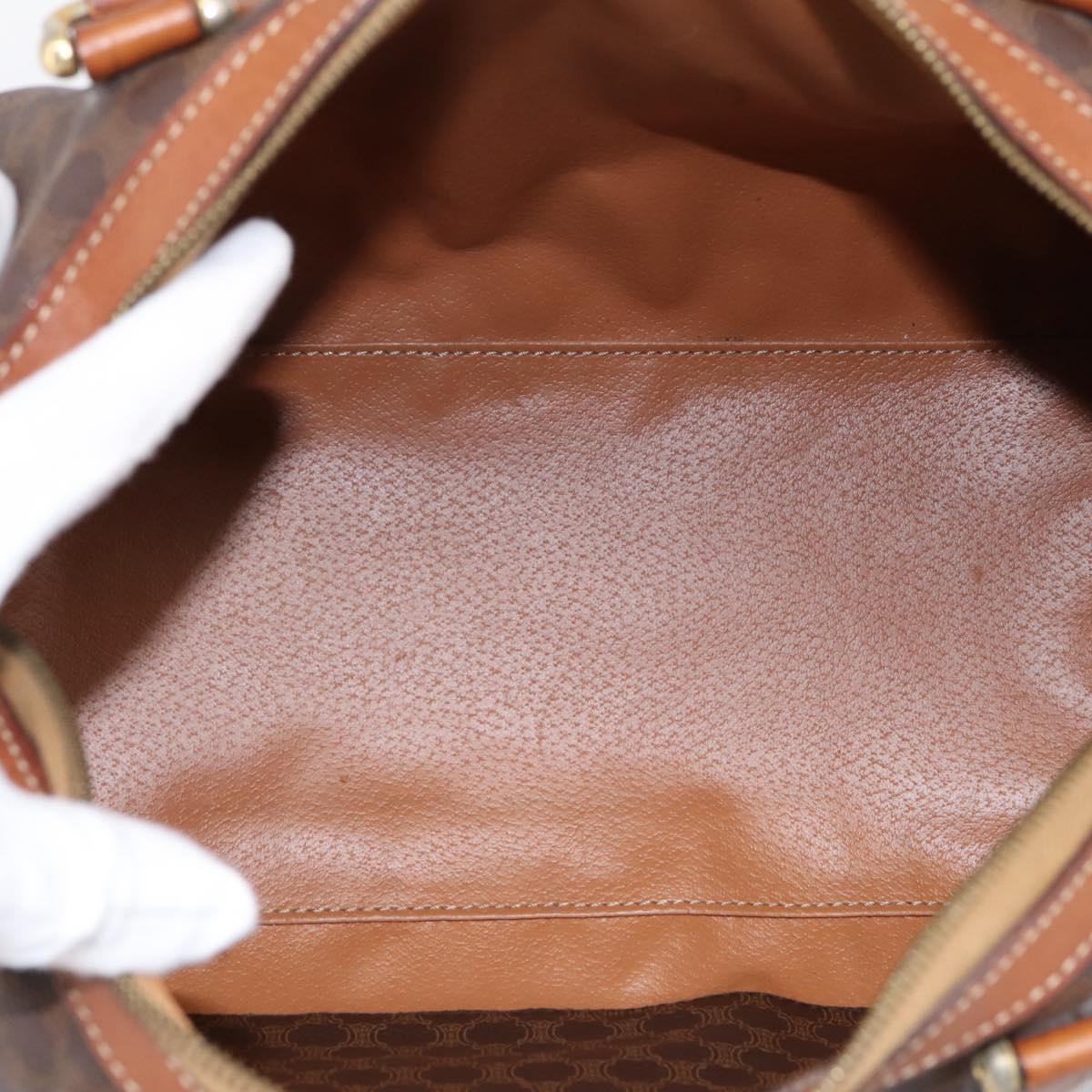 CELINE Macadam Canvas Hand Bag PVC Leather Brown Gold Auth mr2819