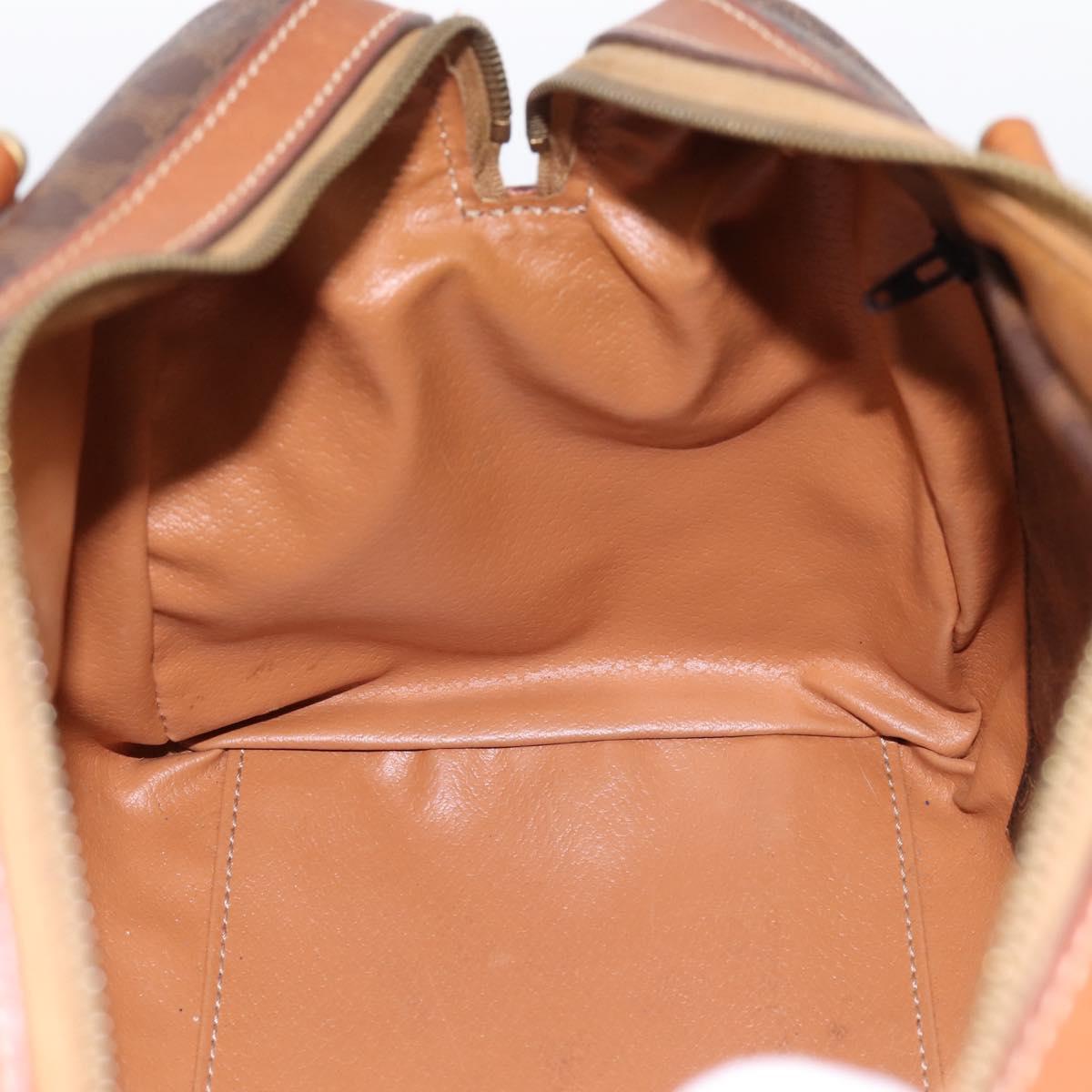 CELINE Macadam Canvas Hand Bag PVC Leather Brown Gold Auth mr2819