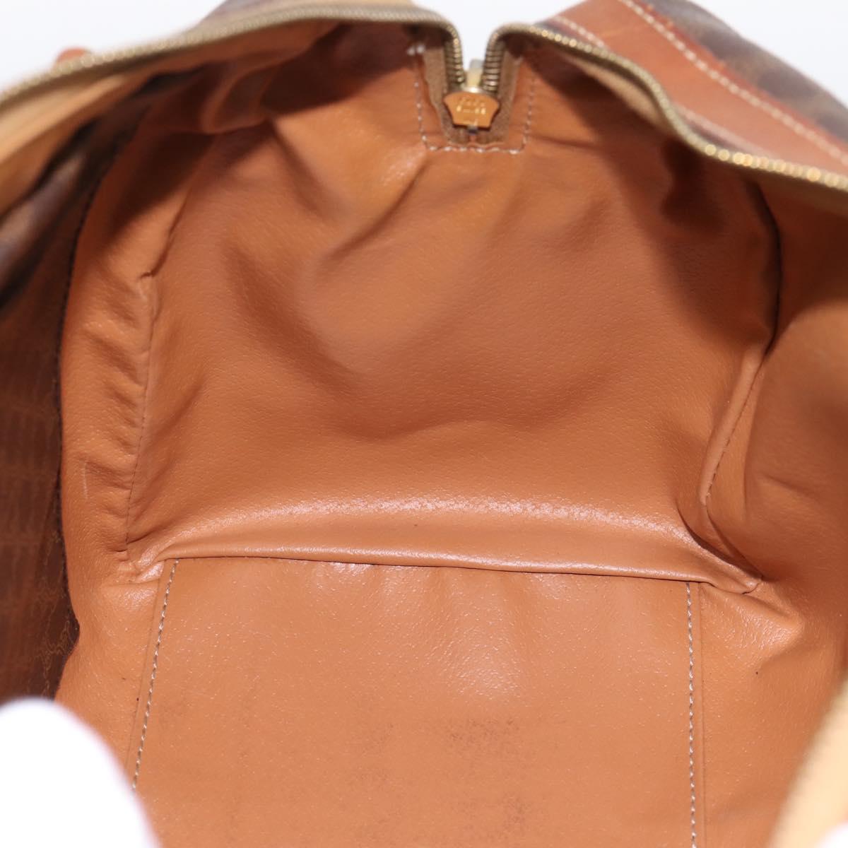CELINE Macadam Canvas Hand Bag PVC Leather Brown Gold Auth mr2819
